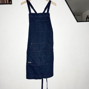 Hudson Durable Goods Denim Woodworking Workwear Apron Adjustable Size Pockets